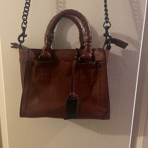 Frye shoulder bag, brown, complete with shoulder strap
